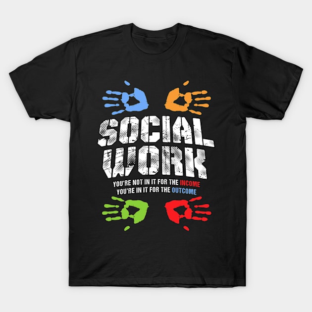 Social Worker Rainbow Hands Inspirational T-Shirt by lenaissac2